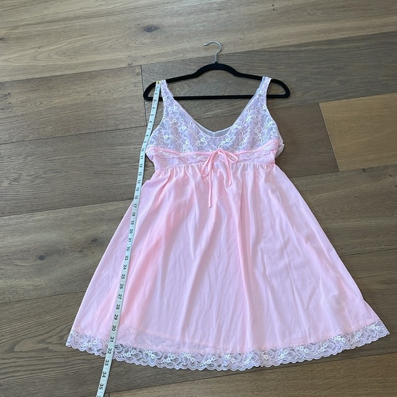 Vintage Montgomery Ward Pink Lace Slip Nightgown Dress Size Large Made In USA - Picture 13 of 13